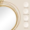 HOMCOM Metal Wall Art 107cm Modern Decorative Mirror Decor Hanging Home Wall Sculptures for Living Room Bedroom Dining Room, Gold