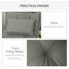 Outsunny Set of 2 Garden Chair Cushion Seat, 120L x 50W x 9D cm High Back Dining Chair Padded Patio Chair with Pillow for Indoor and Outdoor Use, Dark Grey