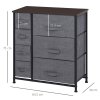 HOMCOM Chest of Drawers with 7 Drawers, Fabric Drawers with Large Storage Space, Drawers Dresser with Metal Frame, Adjustable Feet for Bedroom Living Room