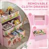 AIYAPLAY Kids Storage Unit, 3-Tier Toy Organiser Shelf with 6 Removable Storage Boxes, for Playroom, Bedroom, Children's Room, Nursery, Pink
