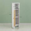 HOMCOM Bathroom Cabinet with Toilet Paper Holder, Slim Bathroom Floor Storage Cabinet Unit with Adjustable Shelf, Toilet Paper Stand, 78cm Tall, White