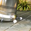 Outsunny 11 KW Freestanding Gas Patio Heater, Adjustable Outdoor Garden Propane Heater with Tip-Over Switch, Wheels, Pulse Ignition, Tank Room with Openable Door, Silver Tone