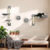 PawHut 4Pcs Wall Mounted Cat Shelves, with Hammock, Perches, Ladder, Scratching Post, Cat Wall Furniture for Large Cats, Grey