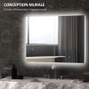 kleankin LED Lighted Bathroom Mirror Cabinet, Wall Mounted Bathroom Storage Cupboard with Adjustable Shelf, USB Powered, 90W x 15D x 70Hcm, High Gloss White