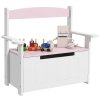 AIYAPLAY Toy Box, 2 in 1 Toy Storage Chest Kids with Lid, Large Toy Storage Organiser Bench for Bedroom, Nursery, Playroom, Pink