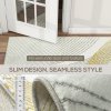 HOMCOM Modern Area Rug, Machine Washable Rug, Allergy-Friendly Floor Carpet for Living Room, Bedroom, Dining Room, Home Office, 170 x 120 cm, Cream White