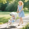 AIYAPLAY Kids Trike, Foldable Toddler Tricycle 5 in 1 with Adjustable Parent Handle & Removable Canopy, 5-point Safety Harness, Footrest, Storage Bag, for Ages 1-3 Years, Cream White