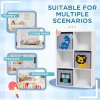 ZONEKIZ Toy Organiser, Children Storage Boxes with Three Non-Woven Fabric Drawers, Kids Toy Box Organiser Shelf for Bedroom, Playroom, Nursery - White