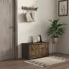 HOMCOM 100L Storage Chest, Storage Trunk with 2 Safety Hinges and U-shaped Cut-out Pull, Organiser Box for Living Room, Entryway, 80 x 40 x 45 cm, Rustic Brown