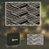 Outsunny Reversible Outdoor Rug with LED String Lights, Waterproof Plastic Straw Mat with Carry Bag for Garden, Deck, RV, Picnic, Beach, Camping, 182 x 274cm, Black and Coffee