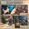 DURHAND Aluminium Chainsaw with Double Brake Protection and Blade Cover, 2000 W, 40 cm, for Wood, Trees and Branches, Blue