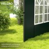Outsunny Gazebo Side Panels with Window for 3x3(m) or 3x6m Gazebo Canopy, 2 Pack Sides Replacement, Green