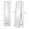 HOMCOM Full Length Mirror with LED Lights, 160 x 40cm Free Standing Mirror with Dimming and 3 Colour Lighting, Leaning or Wall Mirror with Frame for Living Room, Bedroom, Grey