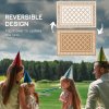 Outsunny Reversible Outdoor Rug with Carry Bag, Waterproof Plastic Straw Mat for Garden, Deck, RV, Picnic, Beach, Camping, 182 x 274cm, Brown and Cream