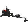 SPORTNOW Foldable Rowing Machine, Water Rowing Machine for Home Gym, 150kg Weight Capacity Portable Rower with LCD Monitor, Wheels and Tablet Holder for Cardio Training, Black