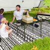 Outsunny Folding Grill Table, 4.5ft Portable Camping Table with 2 Wing Panels, Height Adjustable Metal Picnic Table for Camping, Picnic and BBQ, Black