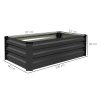 Outsunny Set of 2 Raised Garden Bed, Outdoor Planter Box with Galvanised Steel Frame for Growing Vegetables, Flowers and Herbs, 100 x 60 x 30cm, Grey
