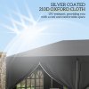 Outsunny 3 x 6 m Pop Up Gazebo with Sides and Windows, Height Adjustable Wedding Camping Party Tent Canopy Marquee with Storage Bag for Garden, Event, Black