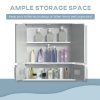 kleankin Bathroom Mirror Cabinet, Wall Mounted Storage Cupboard with Double Doors and Adjustable Shelf, Bathroom Organizer