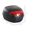 HOMCOM 24L Motorcycle Trunk Hard Tail Bike Top Box Rack Mount Luggage Helmet Storage Carrier Case Universal Scooter w/Keys & Plate