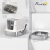 PawHut Stainless Steel Litter Box with Lid, Large Hooded Cat Litter Tray with Flip Cover, Metal Scoop, Deodoriser Bag, Non-Sticky, Odour Control and Easy Clean, White