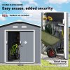 Outsunny 13 x 11ft Metal Garden Shed, Outdoor Storage Tool House with Ventilation Slots, Foundation Kit and Lockable Double Doors