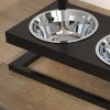 PawHut Raised Dog Bowl, Elevated Dog Bowl with Adjustable Height Stand, 2 Stainless Steel Bowls, for Small Medium Large Dogs - Black
