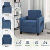 HOMCOM Armchair, Channel Tufted Modern Fabric Accent Chair, Comfy Upholstered Reading Lounge with Spring Cushion, Back Pillow, for Living Room, Bedroom, Office