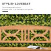 Outsunny 2-Seater Chair, Wooden Garden Bench, Outdoor Patio Loveseat for Porch, Natural