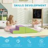 HOMCOM Soft Play Set, 2 Piece Kids Climb and Crawl Foam Play Activity Toys, Soft Play Equipment for Toddlers 12-36 Months, Blue