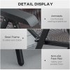 Outsunny Set of 2 Outdoor Wicker Folding Chairs, Patio PE Rattan Dining Armrests Chair set with 7 Levels Adjustable Backrest, for Outdoors, Camping, Brown