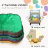 AIYAPLAY Balance Stepping Stones for Kids, 9-Piece River Stones with Non-Slip Bottom, Indoor Outdoor Sensory Obstacle Course for Ages 3-8 Years, Multicoloured
