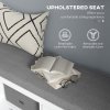 HOMCOM Shoe Bench with Seat, Shoe Storage Bench with Cushion, 2 Cabinets and Adjustable Shelf for Entryway, Hallway, Living Room, Bedroom, White