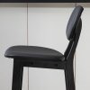 HOMCOM Bar Stools Set of 2, Breakfast Bar Chairs, PU Leather Upholstered Kitchen Stools with Backs, Footrests and Solid Wood Legs, Black