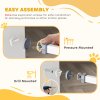 PawHut Pressure Fit Safety Gate for Doorways and Staircases, Dog Gate with Auto Closing Door, Pet Barrier for Hallways with Double Locking, Openings 74-80cm - White