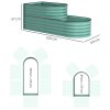 Outsunny 2-Tier Raised Garden Bed, Outdoor Galvanised Planter Box with Safety Edging and Gloves, Metal Raised Bed with Open Bottom for Vegetables, Flowers, Fruits and Herbs, Dark Green