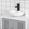 kleankin Modern Under Sink Cabinet with 2 Doors, Bathroom Vanity Unit, Pedestal Under Sink Design, Storage Cupboard with Adjustable Shelves