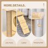 PawHut Wooden Cat Tree for Indoor Cats Climbing Tower for Large Cats with 5 Scratching Posts Hammock Toy Ball 130cm