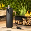 Outsunny 4 Pieces Fireplace Tools Set, Metal Fireplace Accessories Fireside Companion Set with Broom, Shovel, Poker and Bucket, Silver