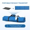 Outsunny 4 Pole Camping Windbreaks, Beach Wind Shield Shelter with Carry Bag and Steel Poles, Outdoor Caravan Privacy Shield, 540cm x 150cm, Blue