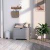 HOMCOM Storage Chest, Storage Trunk with Safety Hinge and U-shaped Cut-out Pull, Wooden Storage Box for Living Room, Entryway, 56.4 x 38 x 56 cm