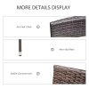 Outsunny 4 Pieces Outdoor PE Rattan Dining Chairs Set with Cushion, Garden Armchair with Armrests, High Backrest, Metal Frame Patio Wicker Furniture, Deep Coffee