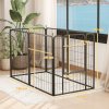 PawHut Dog Pen, 6 Panel Puppy Pen, Steel Dog Playpen, for Medium Breeds, 80cm Tall, Black