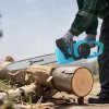 DURHAND Aluminium Chainsaw with Double Brake Protection and Blade Cover, 2000 W, 40 cm, for Wood, Trees and Branches, Blue