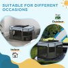 PawHut Dog Pen, Pet Playpen, Portable Foldable Dog Cat Playpen Soft Pet Cage with Storage Bag for Puppies, Rabbits, Kittens, Guinea Pigs, 114 x 89 x 59cm - Grey