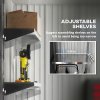 Outsunny 5x3ft Garden Shed, Steel Small Shed, Outdoor Lean-to Shed with Adjustable Shelf, Lock and Gloves for Patio, Garden, Grey with Foundation Kit