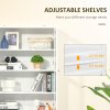 HOMCOM Modern Bookcase with Glass Doors, Display Storage Cabinet with Adjustable Shelves for Living Room, Study, Office