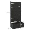 Outsunny Garden Planter with Trellis for Climbing Plants, Vines, Flowers, Freestanding Raised Bed for Garden, Outdoor, Patio, Planter Box with Drainage Gap, 72x38x150cm, Black