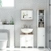 kleankin Under Sink Cabinet, Bathroom Sink Cabinet with 2 Doors, Pedestal Under Sink Design, Freestanding Bathroom Cupboard with Adjustable Shelf