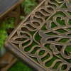 Outsunny Outdoor Garden Table with 38mm Dia. Umbrella Hole, Cast Aluminium Patio End Table with Anti-slip Foot Pads for Garden, Patio, Balcony, 54 x 54cm, Bronze Tone
